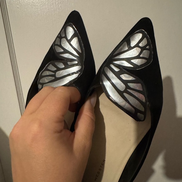 Sophia Webster silver rainbow butterfly flats 7 - Picture 12 of 12